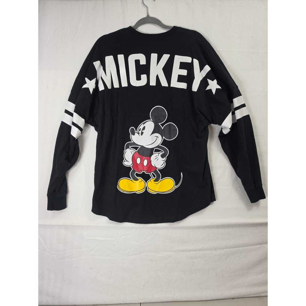 Disney Mickey Mouse Spirit Jersey Long Sleeve Shirt Black Medium 8/10 AT21475